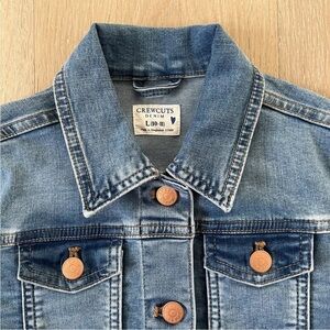 J Crew Crewcuts Denim Jean Jacket Sz L (10/11) Blue Cotton Stretch *I7